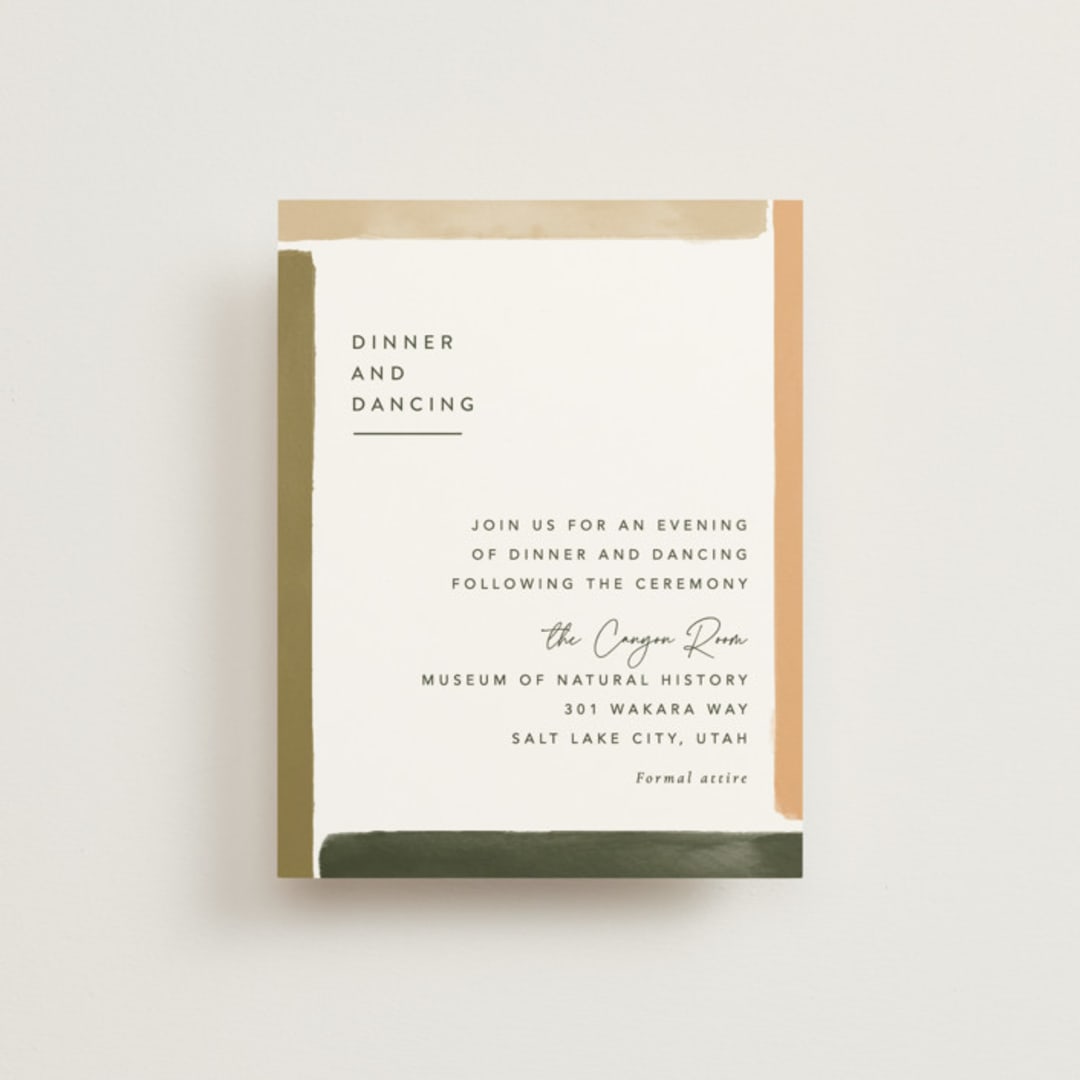 "Concord" - Reception Cards in Moss by Robert and Stella - Front