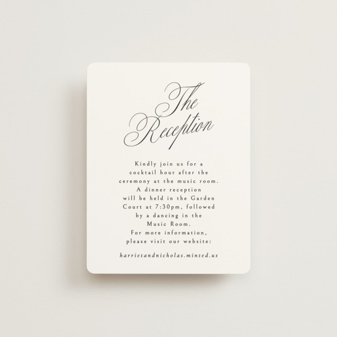 "Written with love" - Reception Cards in Noir Slate by Ana de Sousa - Front