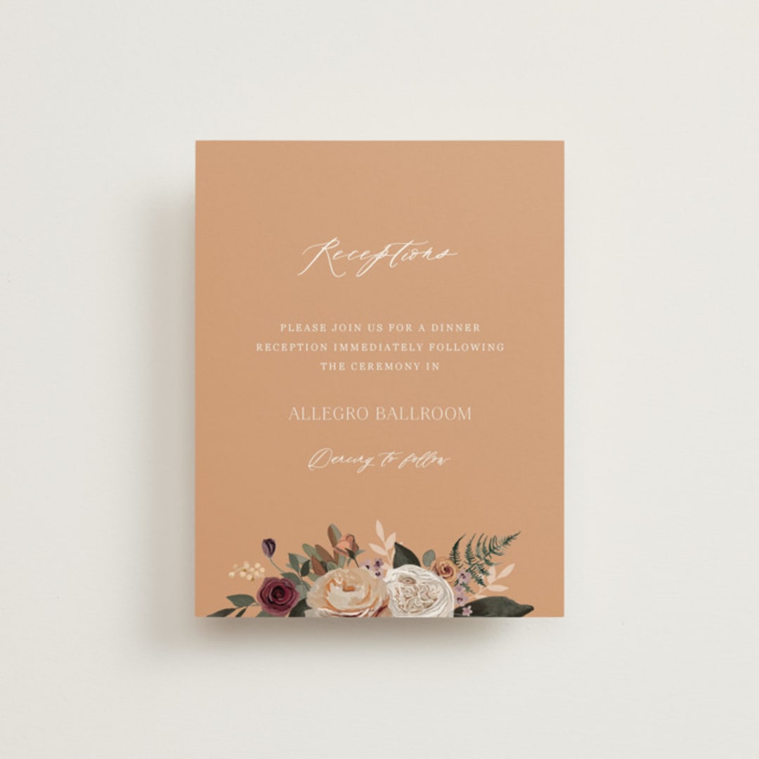 "Boho Chic" - Reception Cards in Moonstone by Cass Loh - Front
