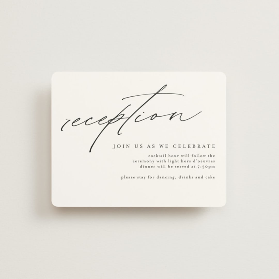 "Cielo" - Reception Cards in Ecru by Anna Elder - Front