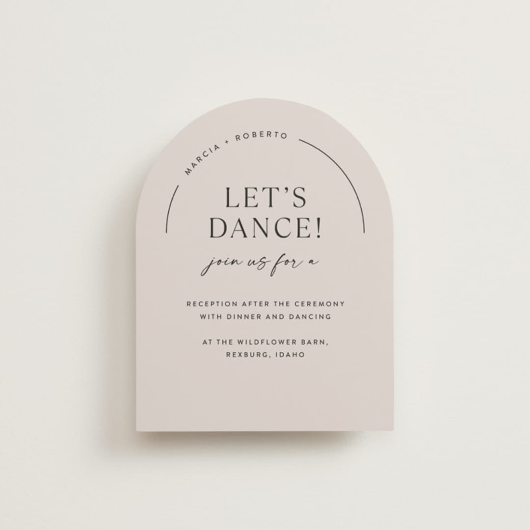 "Overjoyed" - Reception Cards in Almond by Jill Means - Front