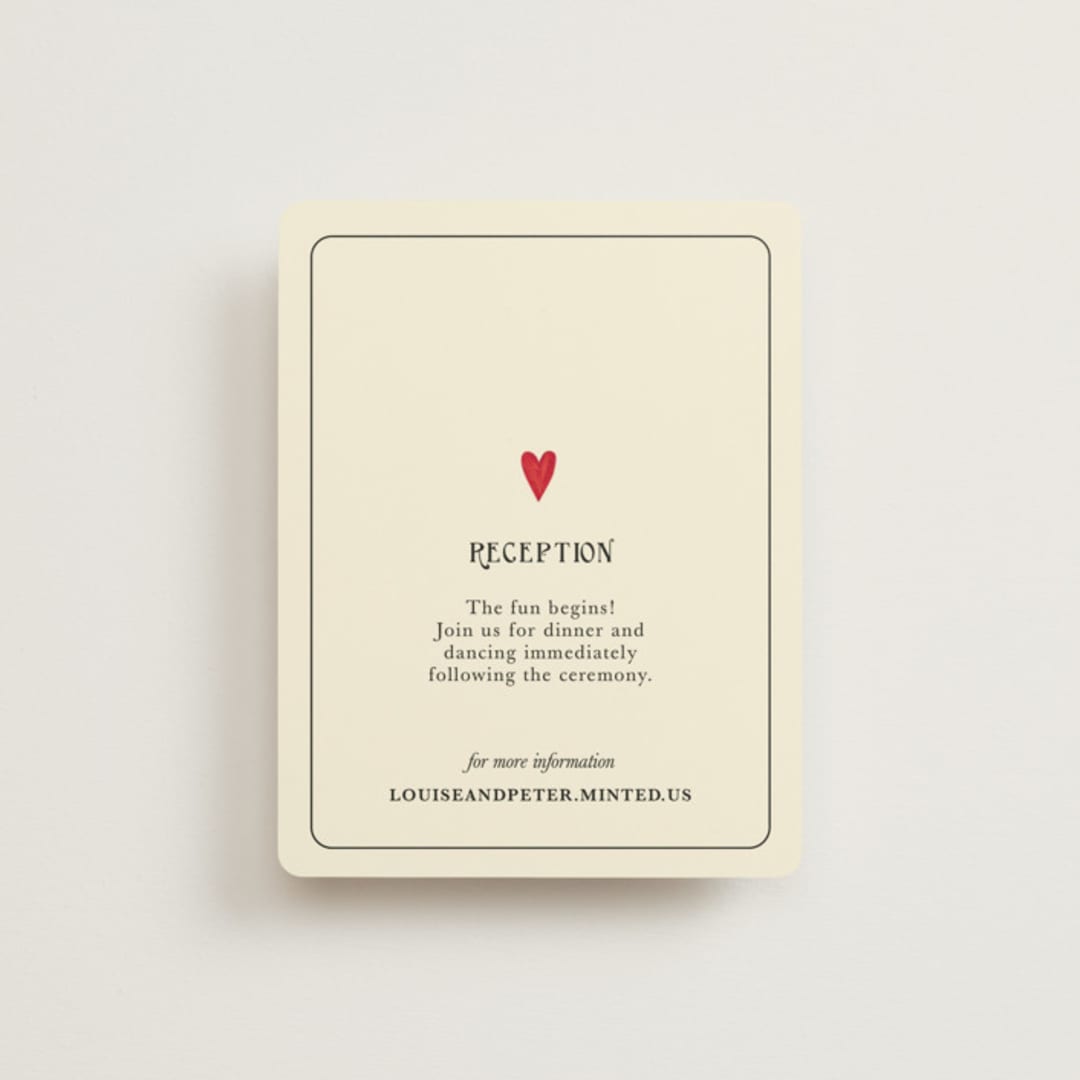 "Red Hearts" - Reception Cards in Champagne by Helena Vitto - Front