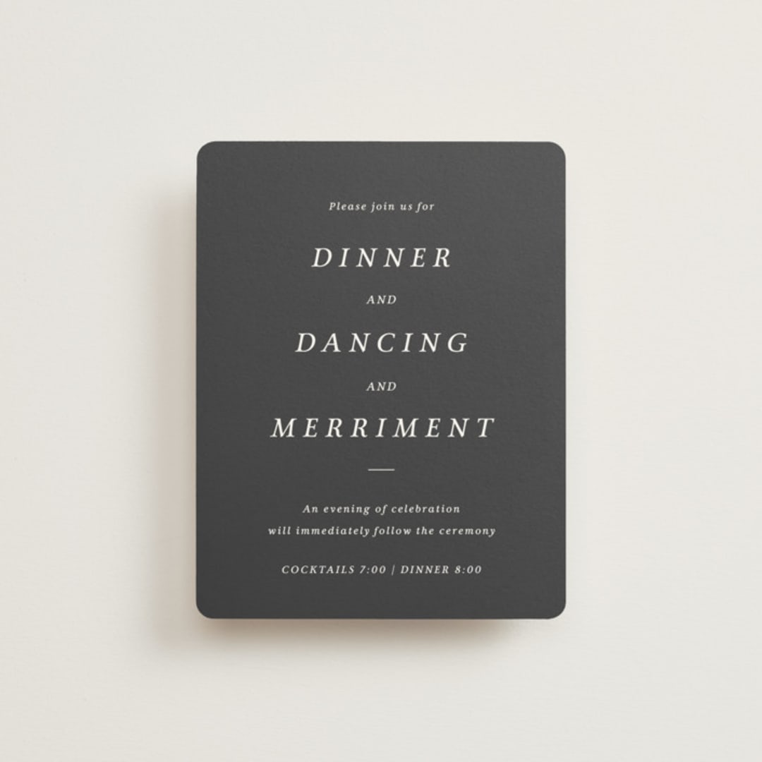 "Crescendo" - Reception Cards in Snow by Griffinbell Paper Co. - Front