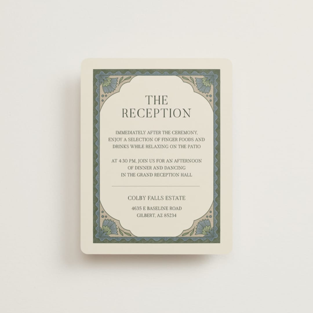 "Century" - Reception Cards in Robin's Egg by Jen Owens - Front