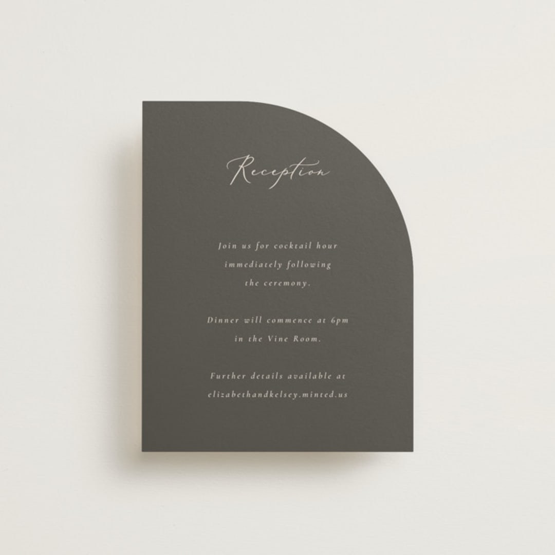 "Bow" - Reception Cards in Tuxedo by Corinne Malesic - Front