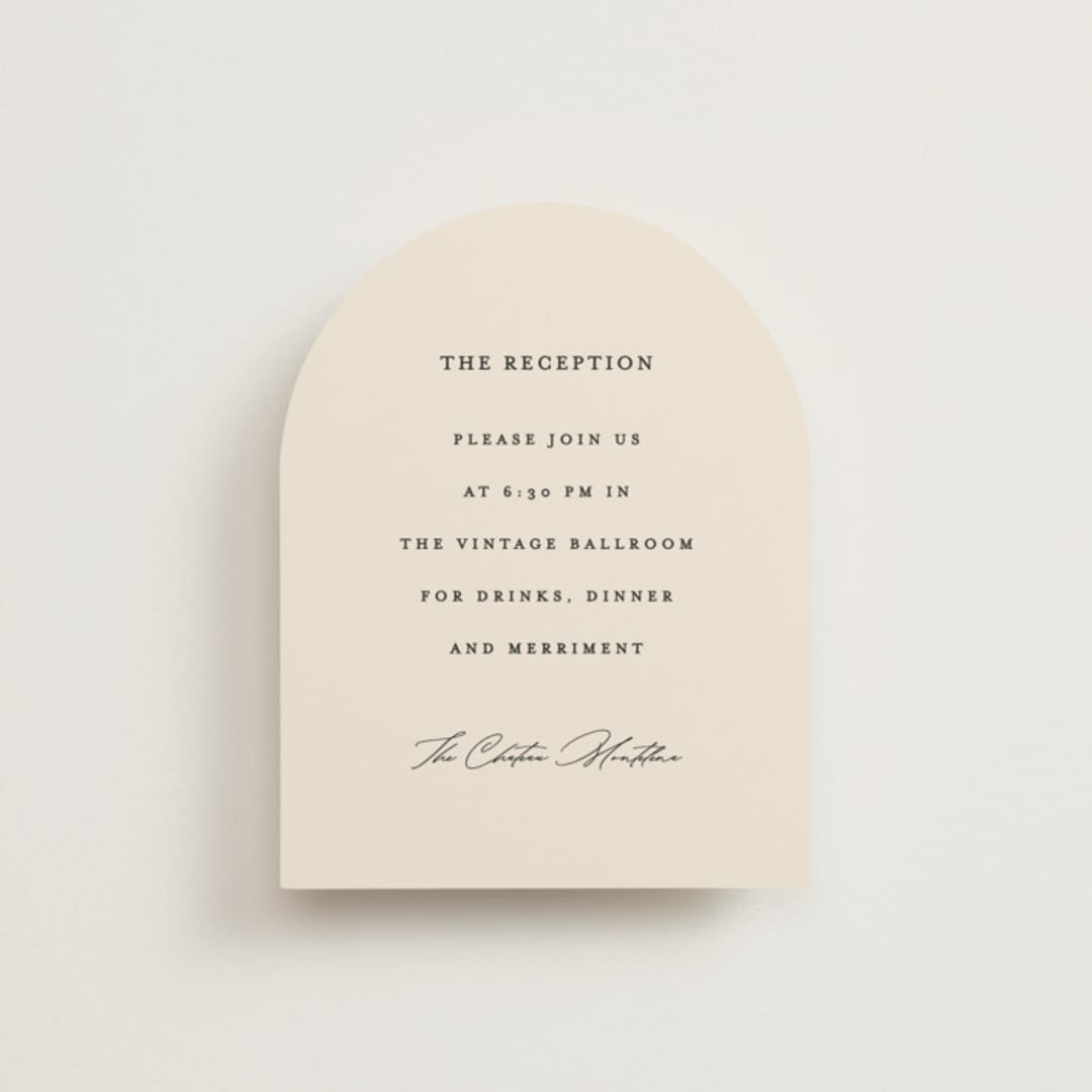 "Infinite" - Reception Cards in Ivory by Angela Thompson - Front