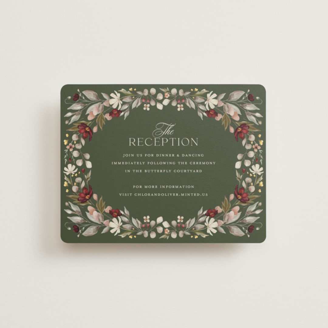 "fleur sauvage" - Reception Cards in Vert by Erin Deegan - Front