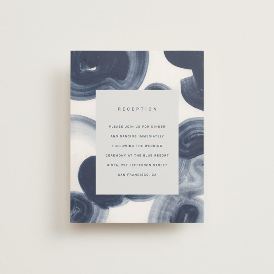 "meanders" - Reception Cards in Ocean by Sumak Studio - Front