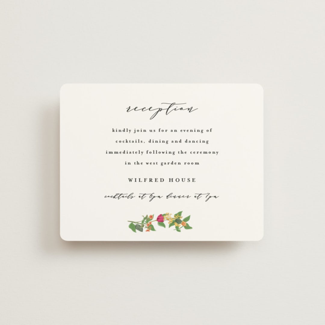 "Meadow Love" - Reception Cards in Tropical by Susan Moyal - Front