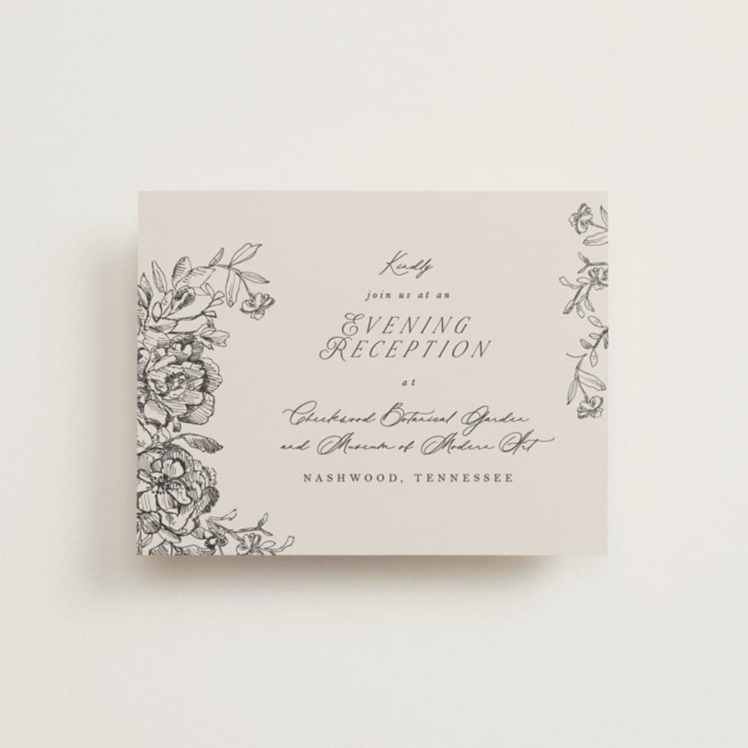 "etched floral" - Reception Cards in Stone by Phrosné Barwood - Front
