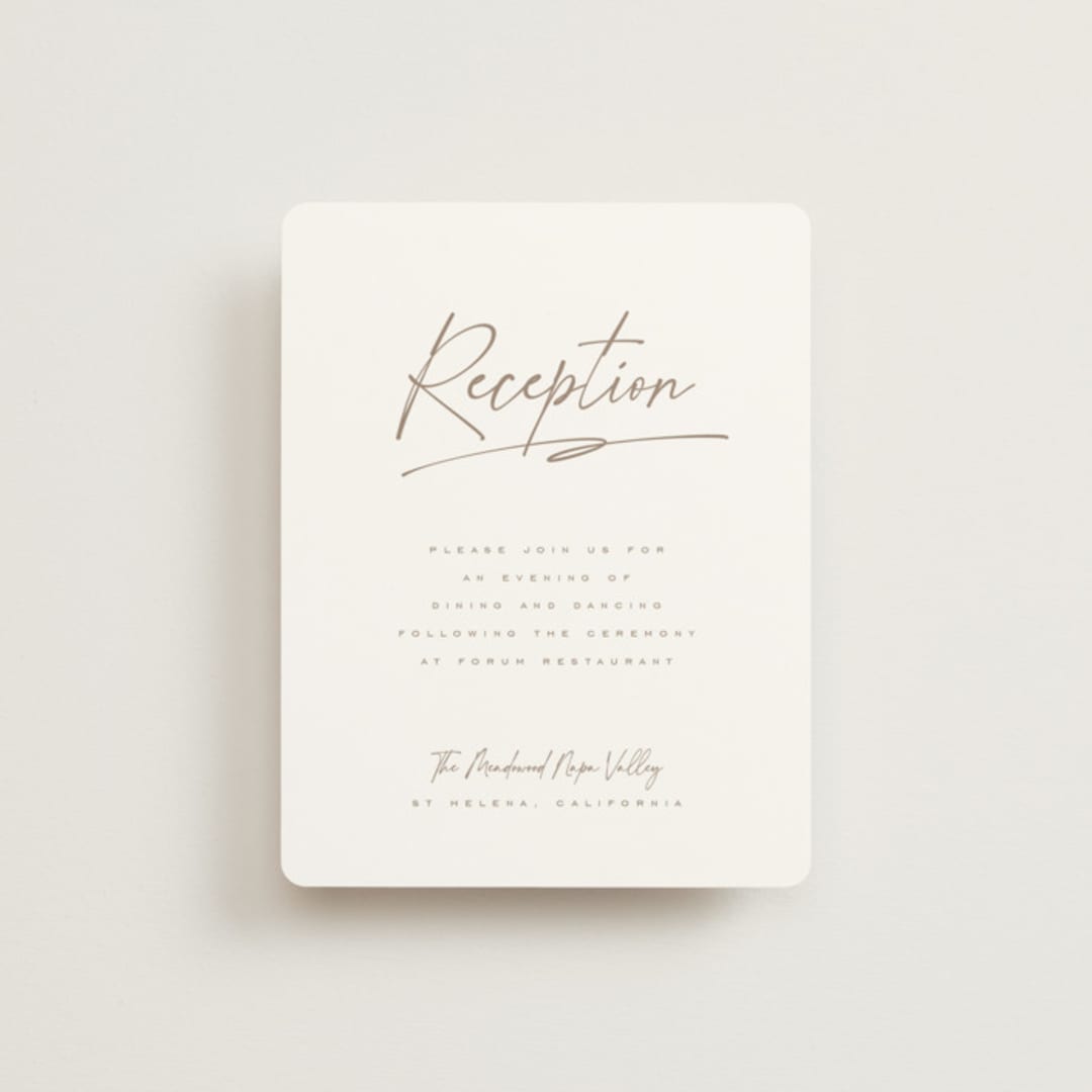 "Full Photo" - Reception Cards in Chiffon by Orasie - Front