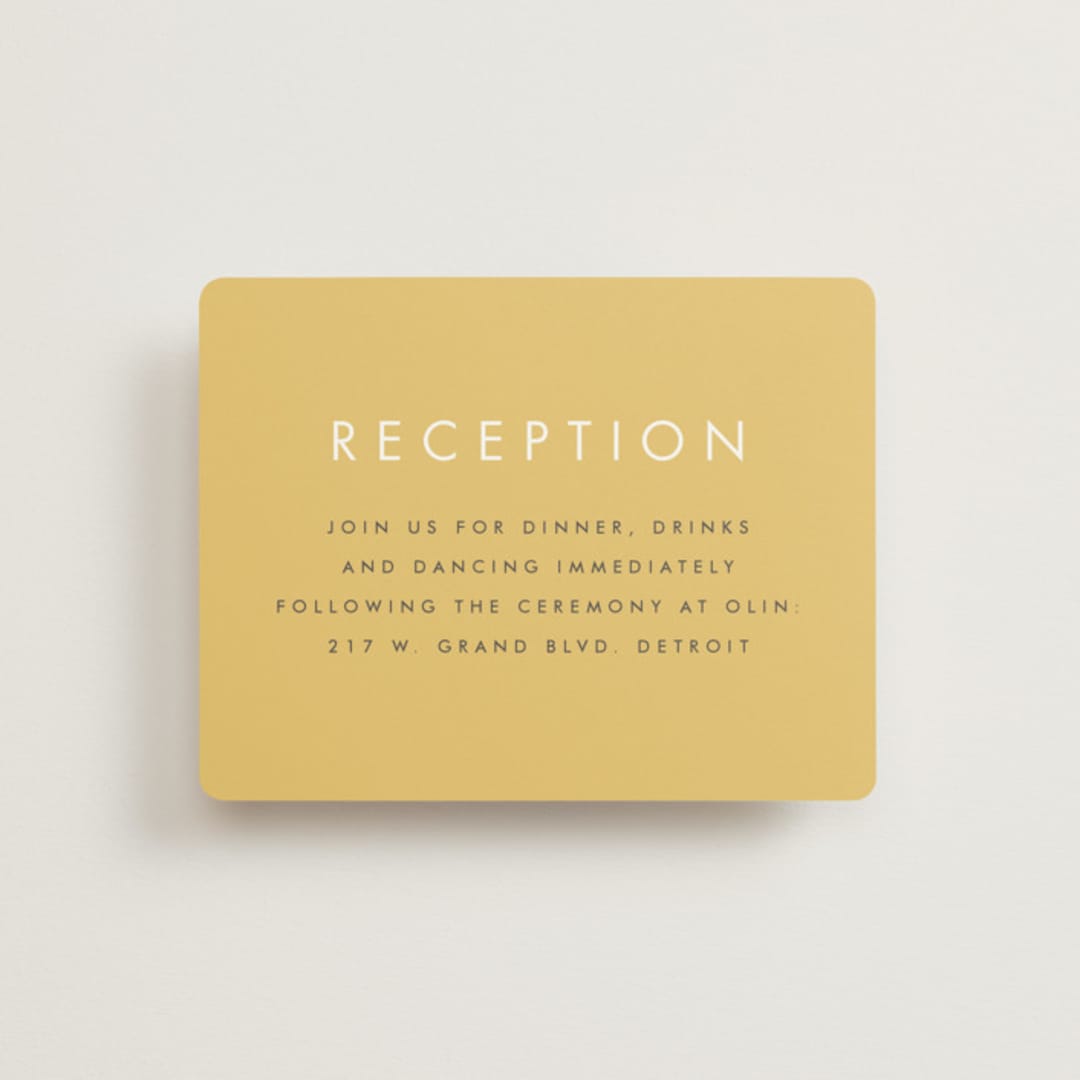 "Colorfield" - Reception Cards in Buttercup by Snow and Ivy - Front