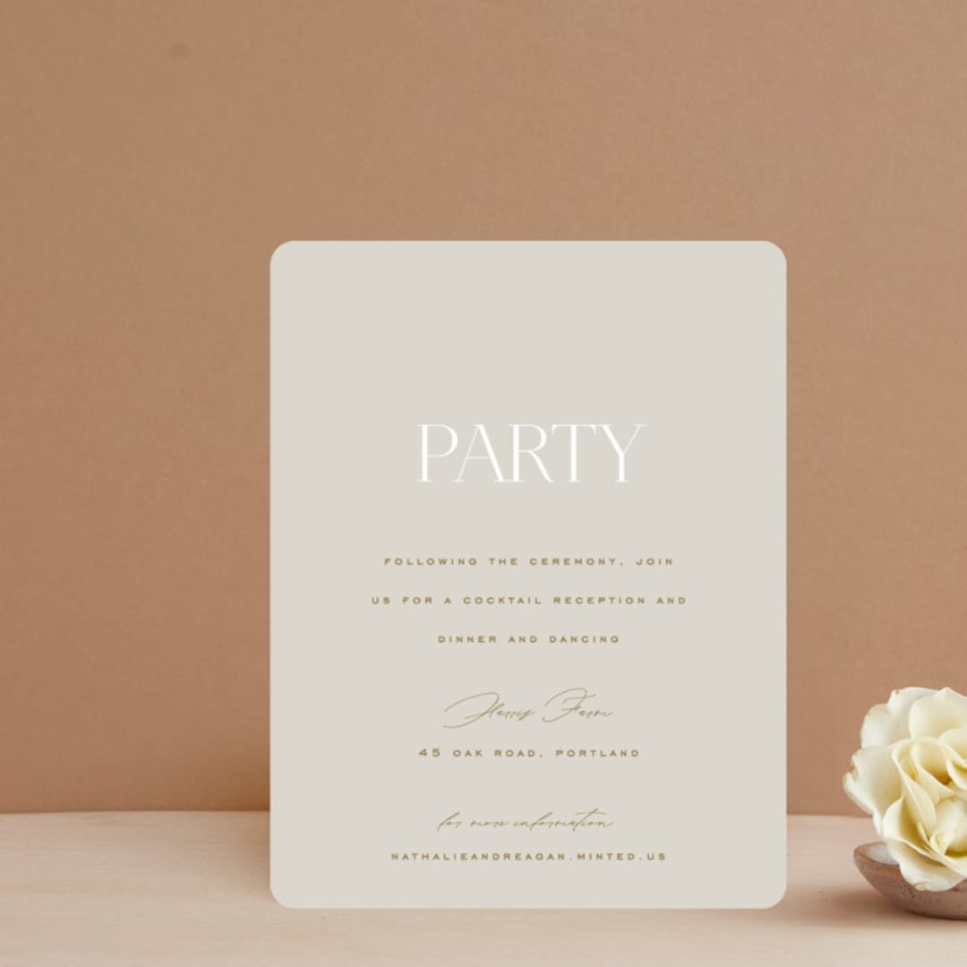 "oval" - Reception Cards in Natural by Leah Bisch - Front