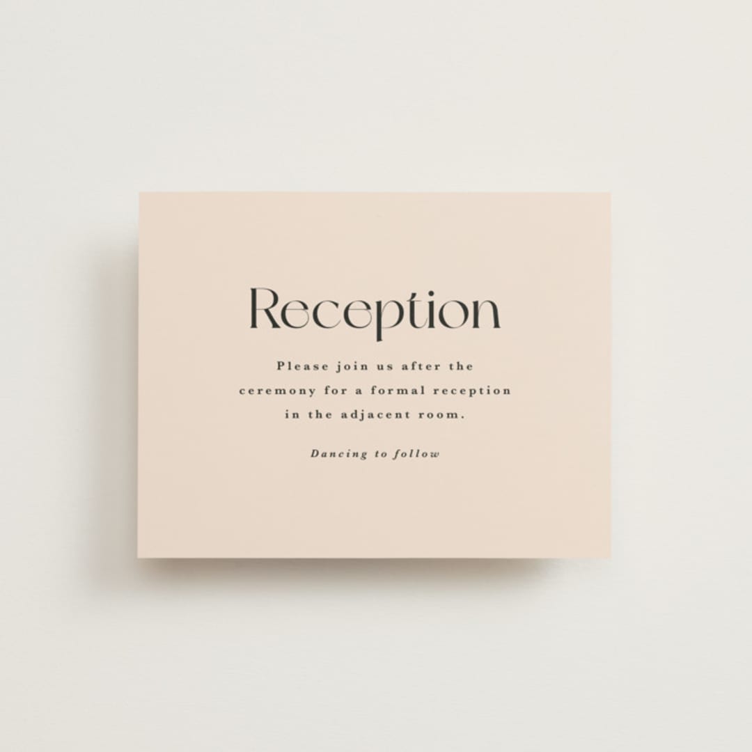 "SoHo" - Reception Cards in Blush by Hudson meet Rose - Front
