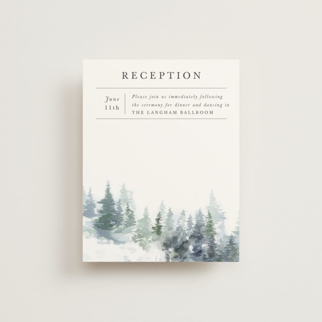 "painted woods" - Reception Cards in Rain by Anne Kostecki - Front