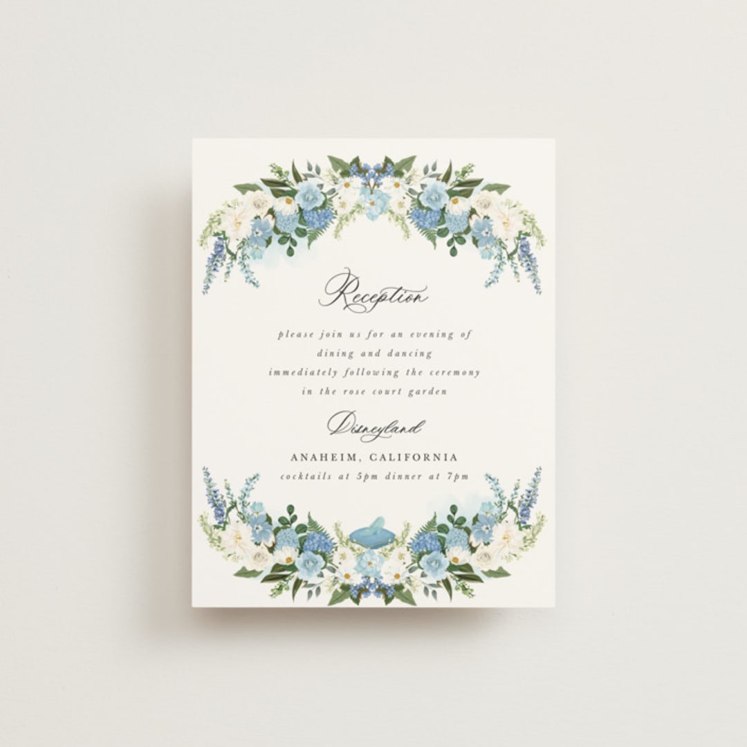 "Disney's Cinderella Fairytale" - Reception Cards in Bluebell by Susan Moyal - Front