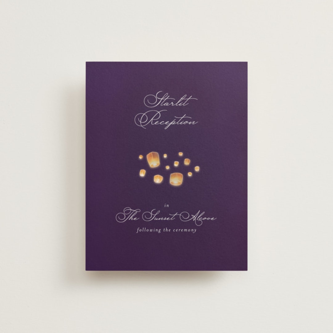 "Disney's Tangled Lanterns" - Reception Cards in Twilight by Simona Camp - Front