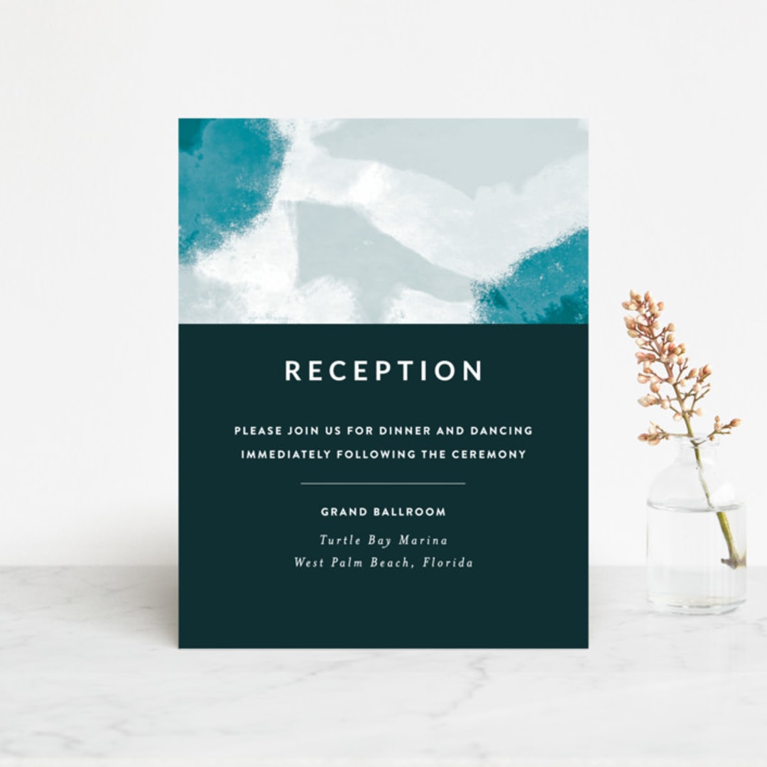 "Cotton Air" - Reception Cards in Seaside by Lea Velasquez - Front