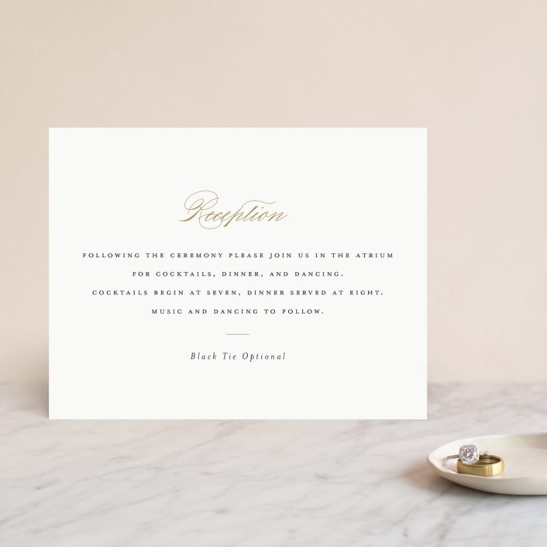 "Bold Love" - Reception Cards in Antique by Brandy Folse - Front