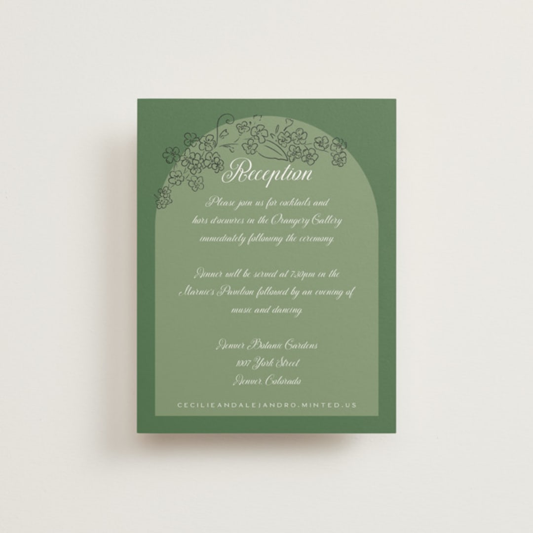"Forget Me Nots" - Reception Cards in Violet by Jenna Holcomb - Front