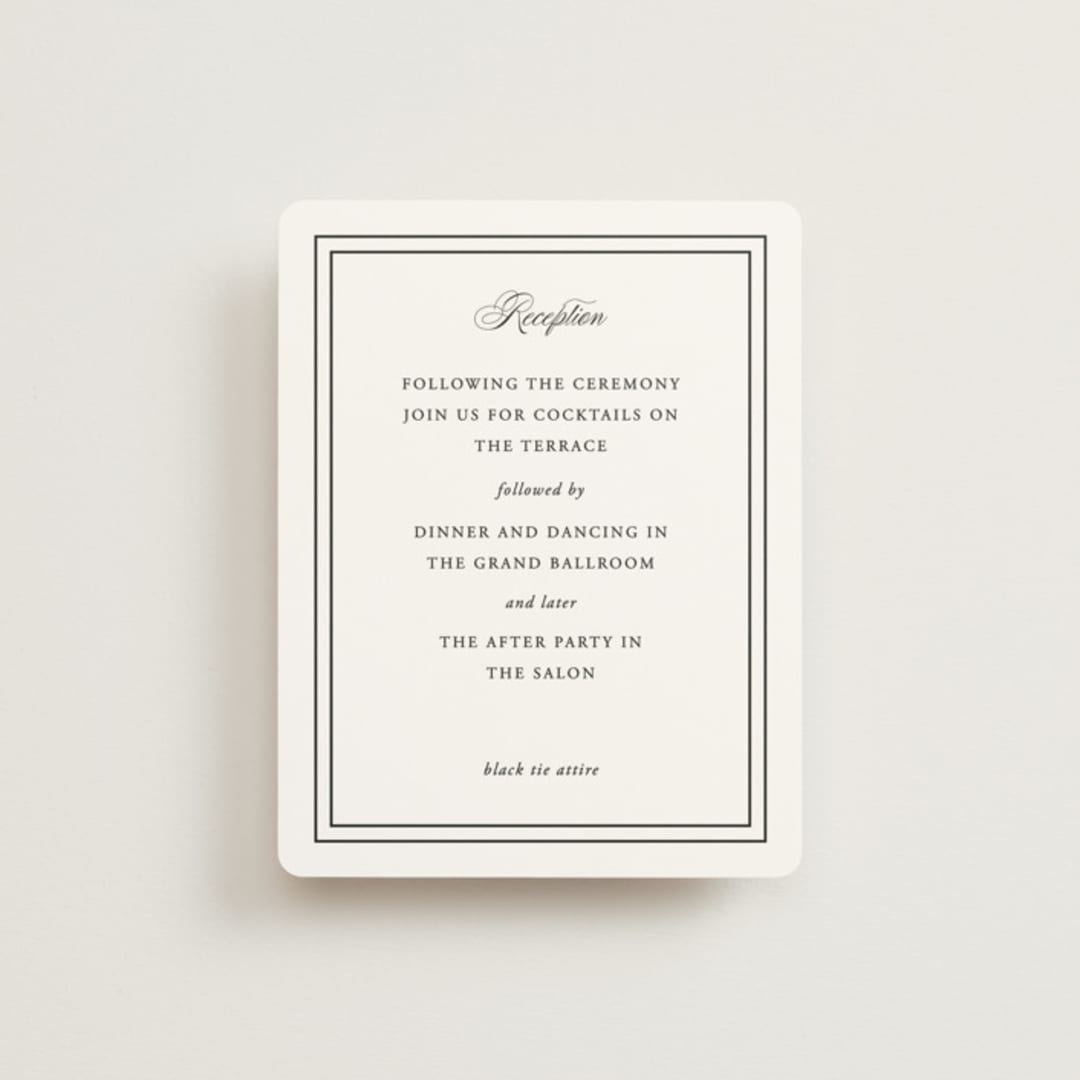 "Story Line" - Reception Cards in Snow by Kimberly FitzSimons - Front