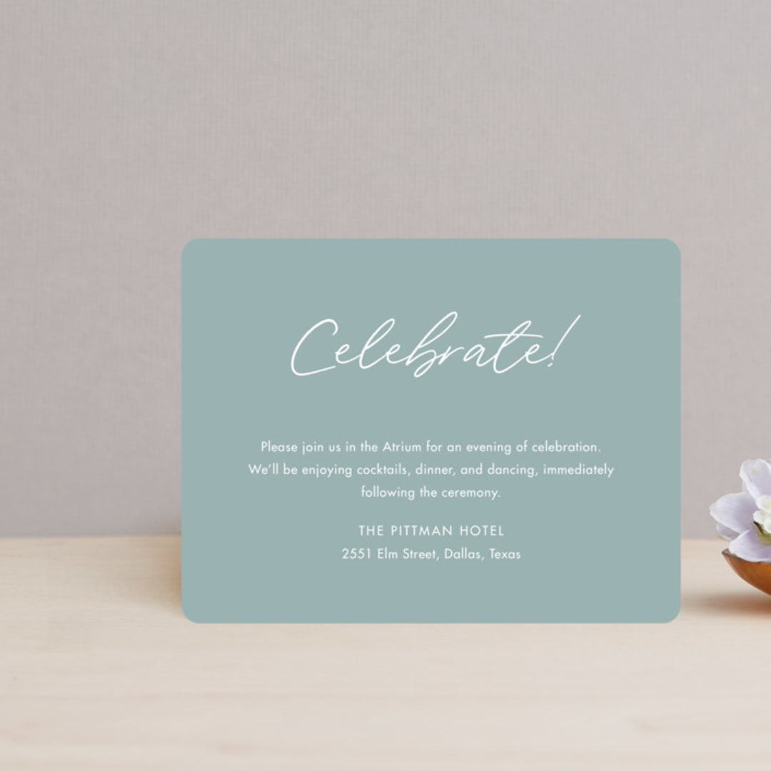 "Postale" - Reception Cards in Ebony by Ann Gardner - Front