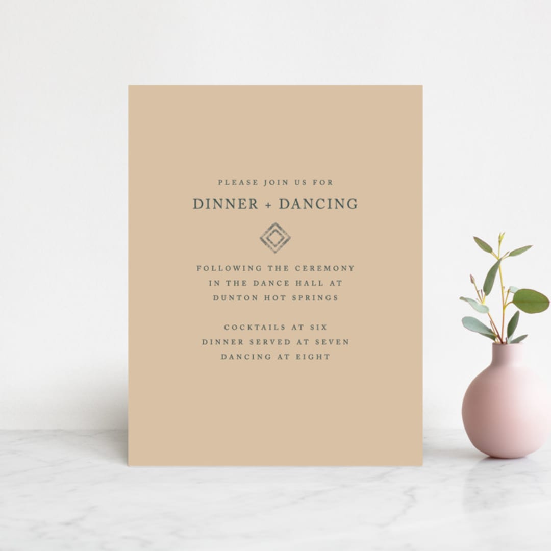 "Simply Modern" - Reception Cards in Jade by Something Noir - Front