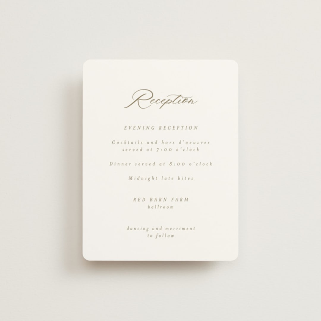 "Rustic Barn" - Reception Cards in Fawn by AK Graphics - Front