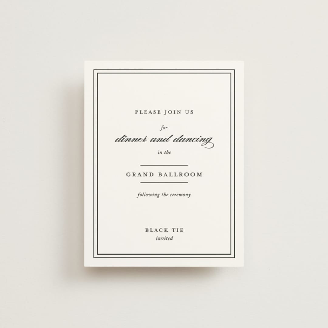 "Eloquence" - Reception Cards in Vanilla by Kimberly FitzSimons - Front