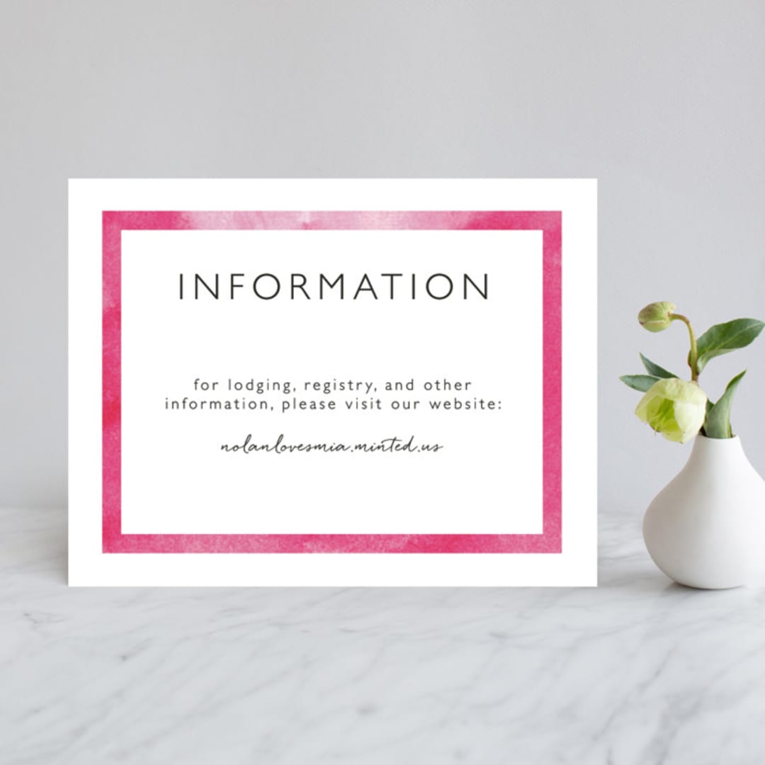 "Skyline Chicago" - Reception Cards in Magenta by Laura Condouris - Front