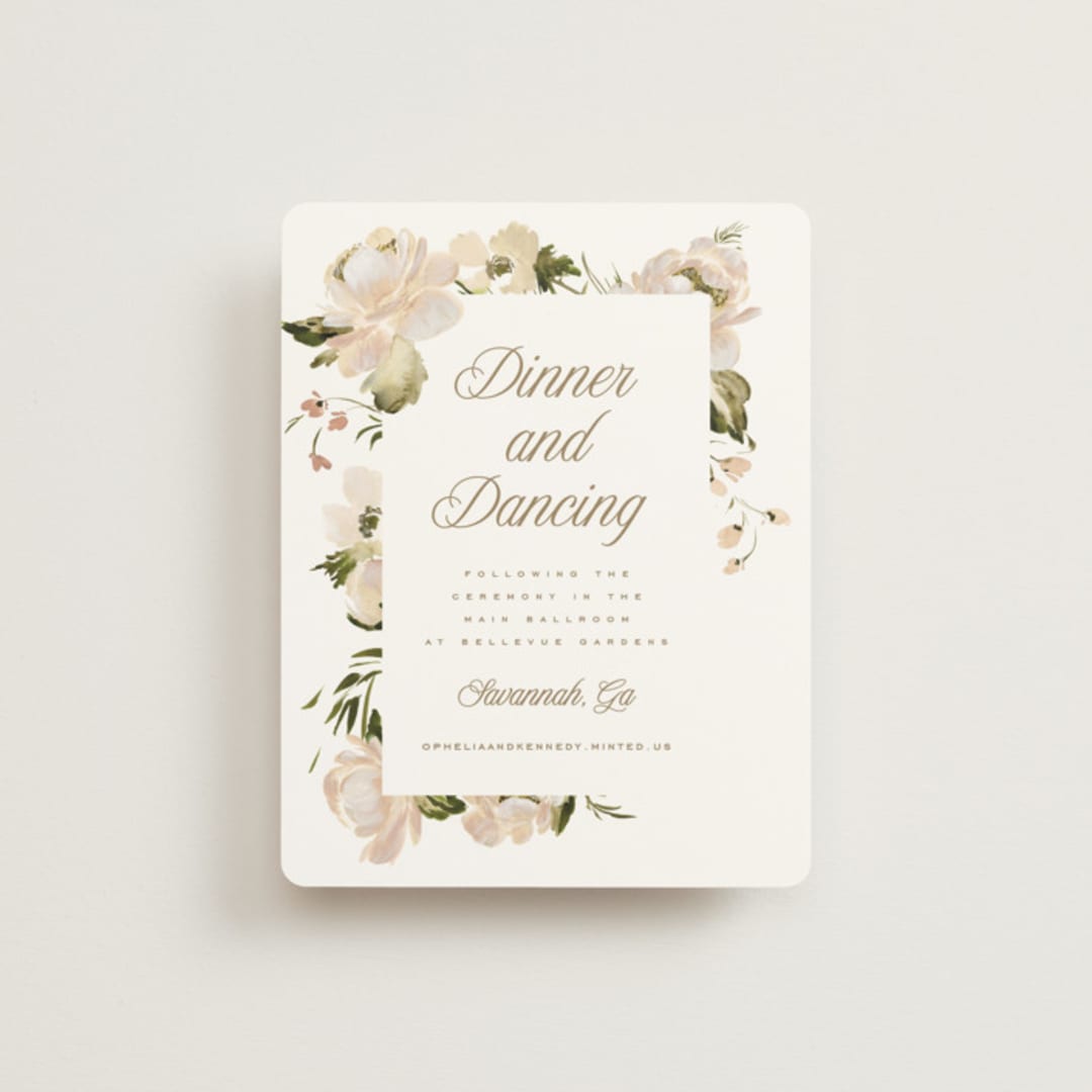 "Felicity" - Reception Cards in Pearl by Leah Bisch - Front