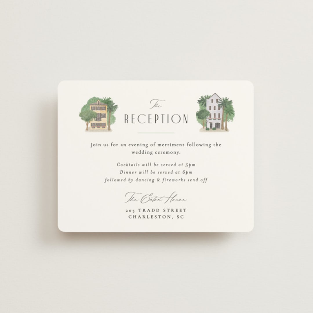 "East Bay street" - Reception Cards in Lily by Jennifer Wick - Front