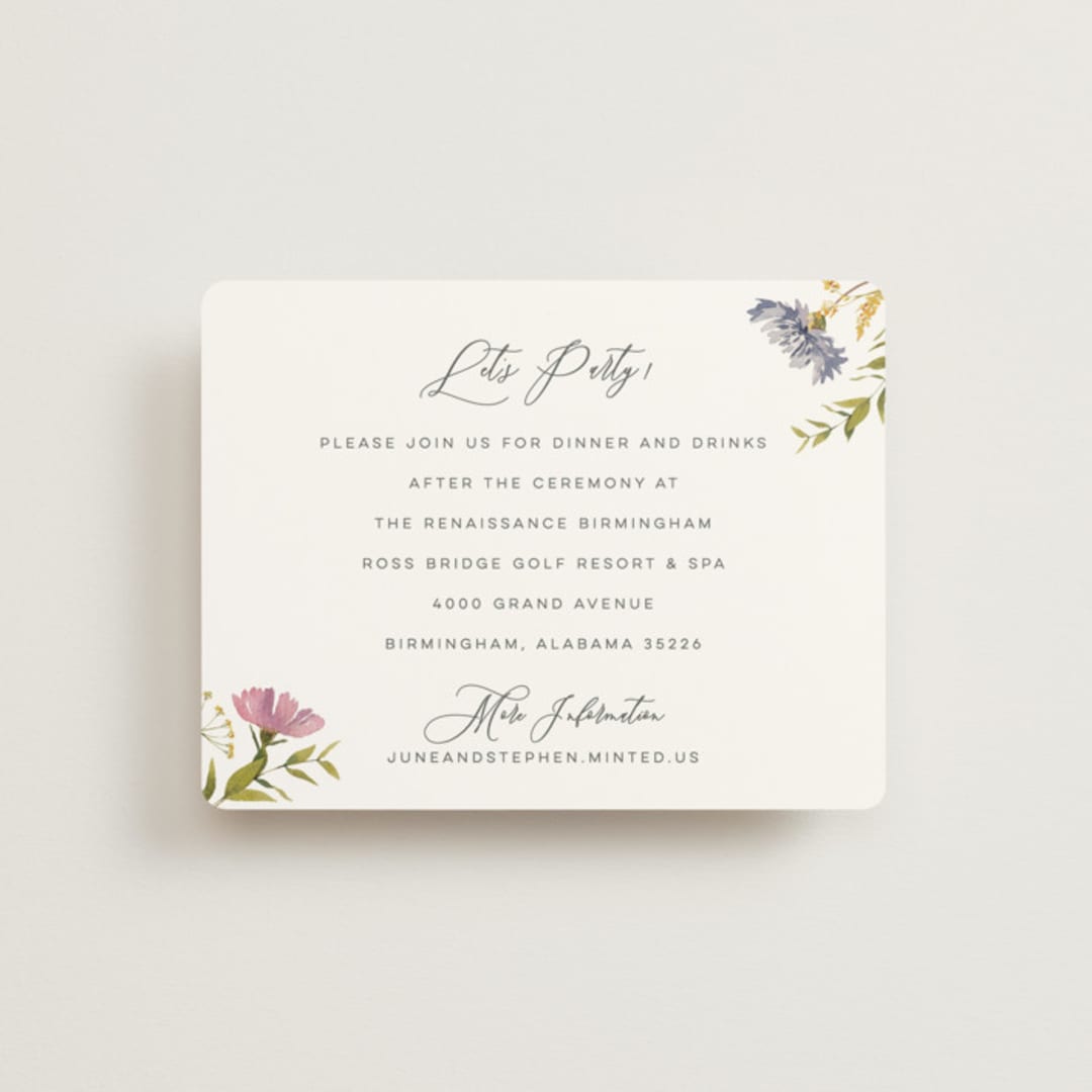 "Untied" - Reception Cards in Sherbert by Erin Hodges - Front