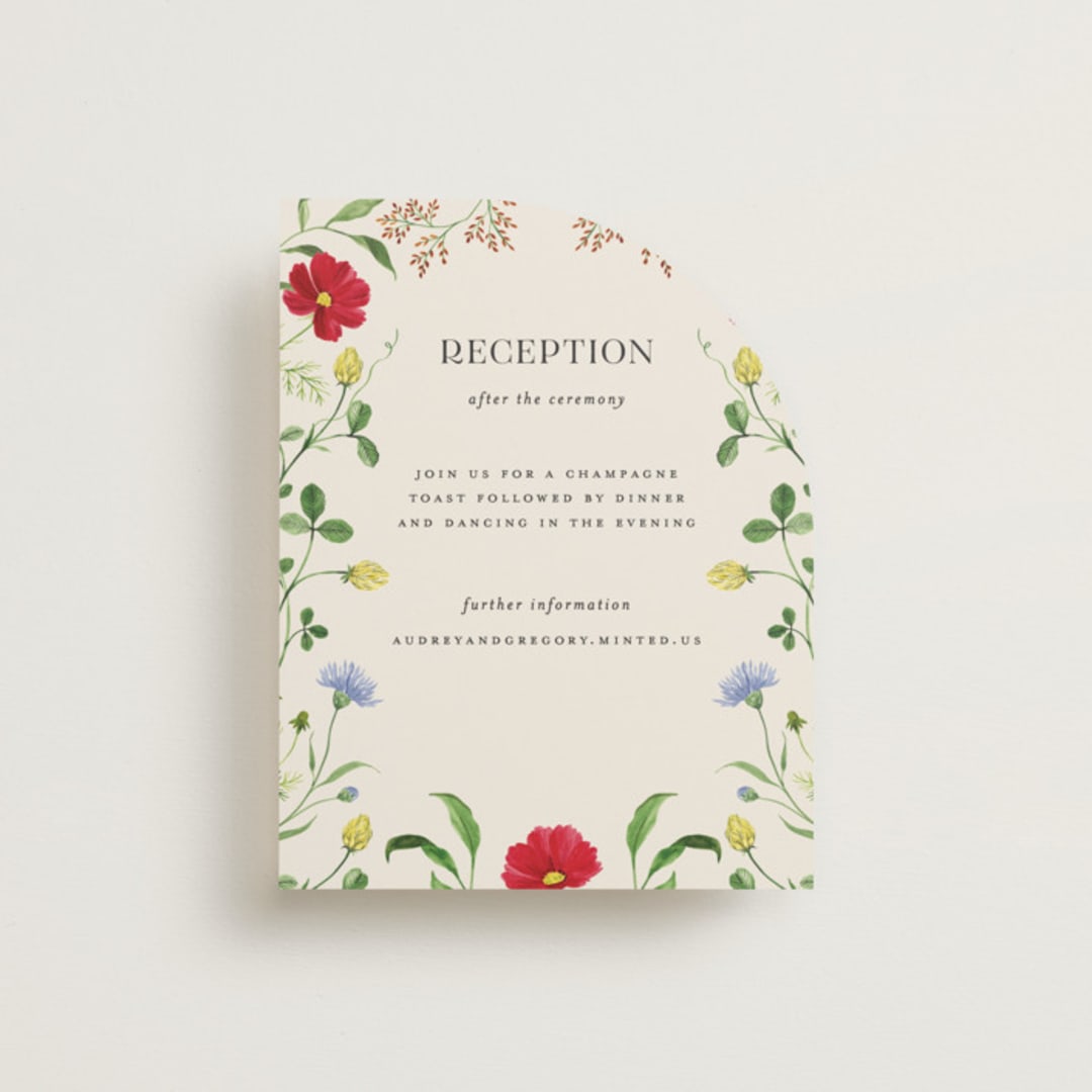 "Wild meadow" - Reception Cards in Elder Flower by Sarah Knight - Front