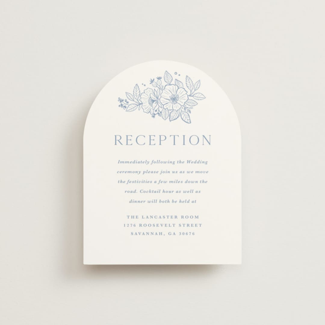 "Wild Roses" - Reception Cards in Nova by Kristen Smith - Front