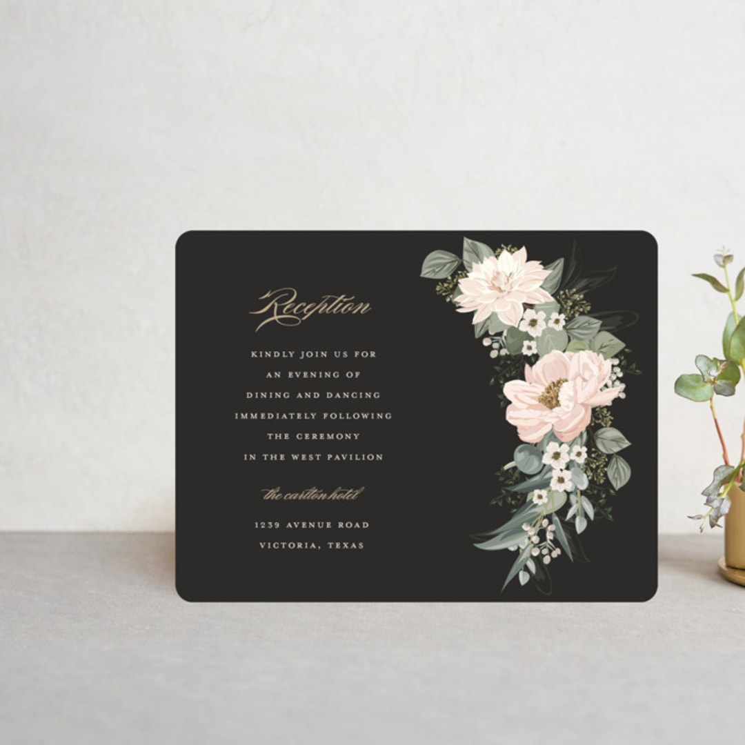 "Lovely Vine" - Reception Cards in Blush by Susan Moyal - Front