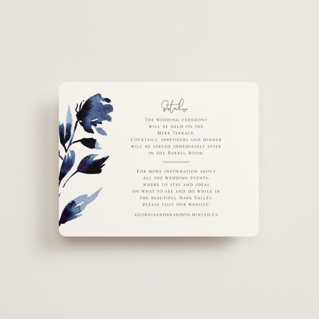 "A Wedding Watercolor" - Reception Cards in Cornflower by Chris Griffith - Front