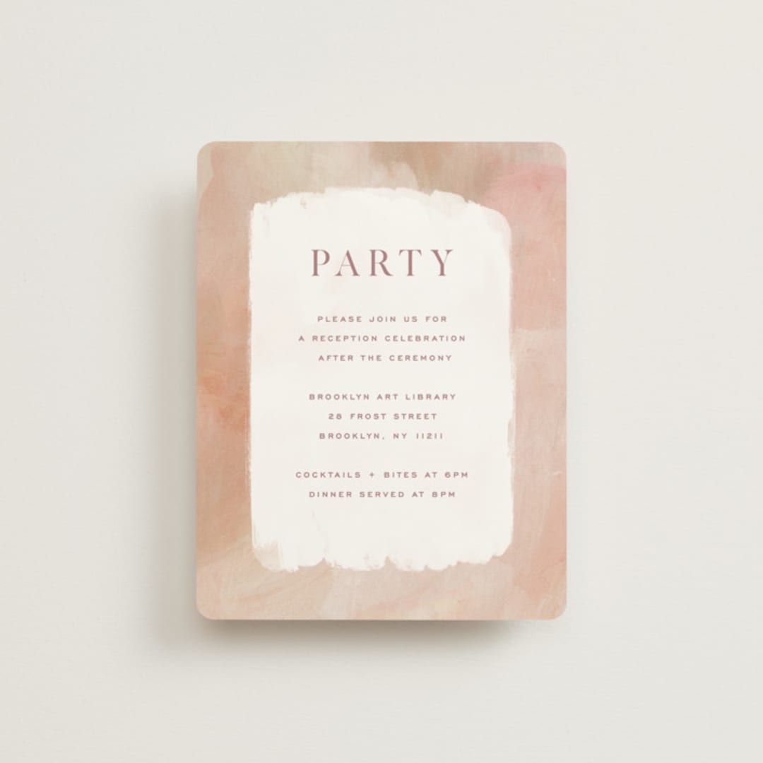 "Magic Hour" - Reception Cards in Desert Rose by Hooray Creative - Front