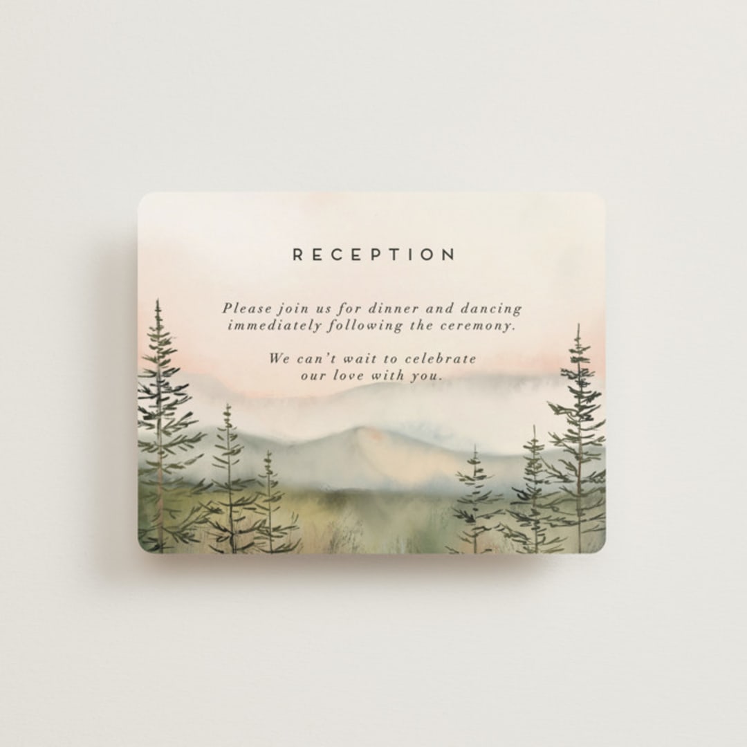 "Every Single Dawn With You" - Reception Cards in Forest by Petra Kern - Front