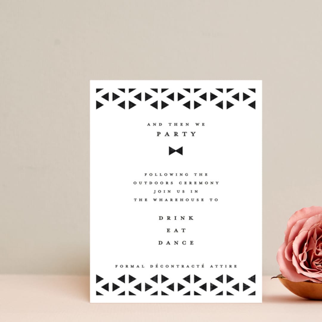 "Beau tied" - Reception Cards in Tuxedo by Gwen Bedat - Front