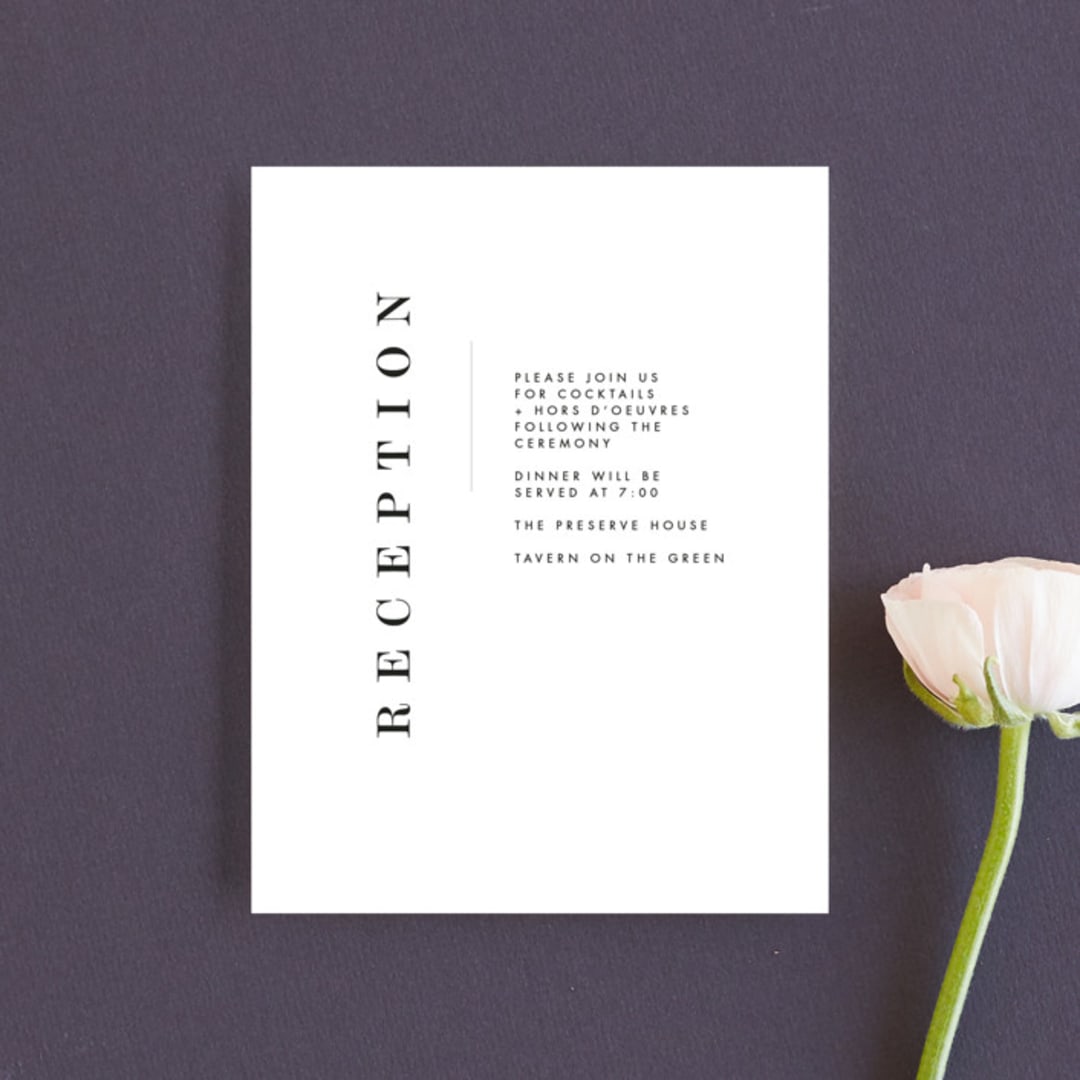 "Urban" - Reception Cards in Onyx by Lori Wemple - Front
