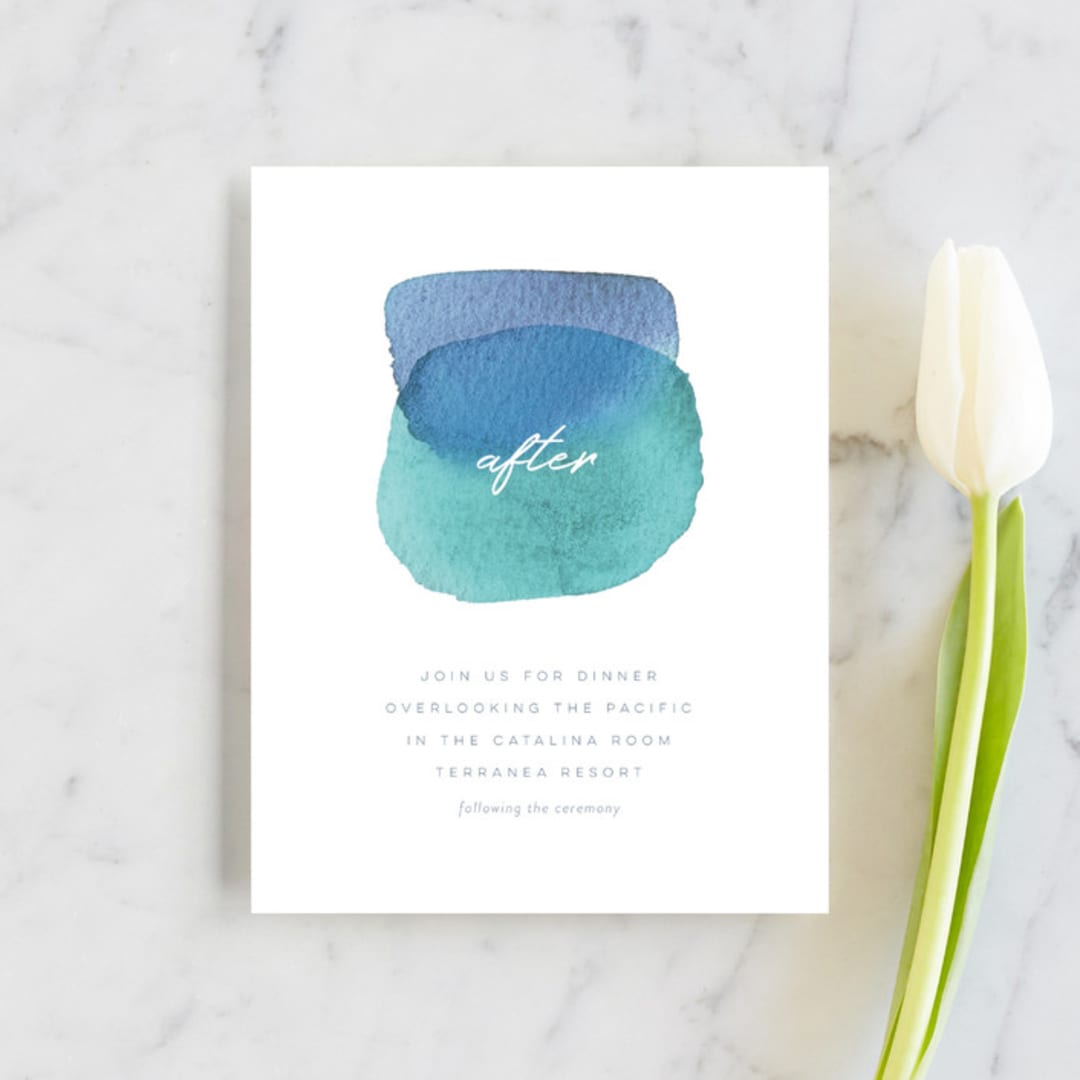 "Marine" - Reception Cards in Wave by kelli hall - Front