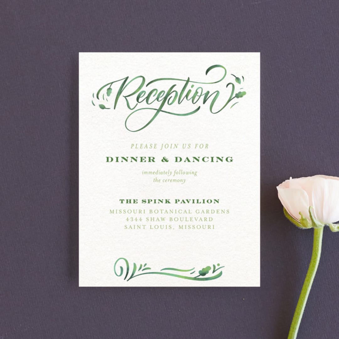 "Growing Ampersand" - Reception Cards in Ivory by Laura Bolter - Front