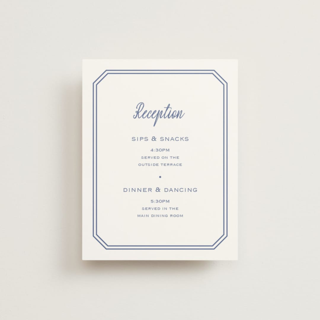 "Deluxe" - Reception Cards in Blueberry by Carolyn MacLaren - Front