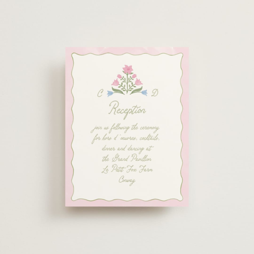 "Folk Garden" - Reception Cards in Garden by Creo Study - Front