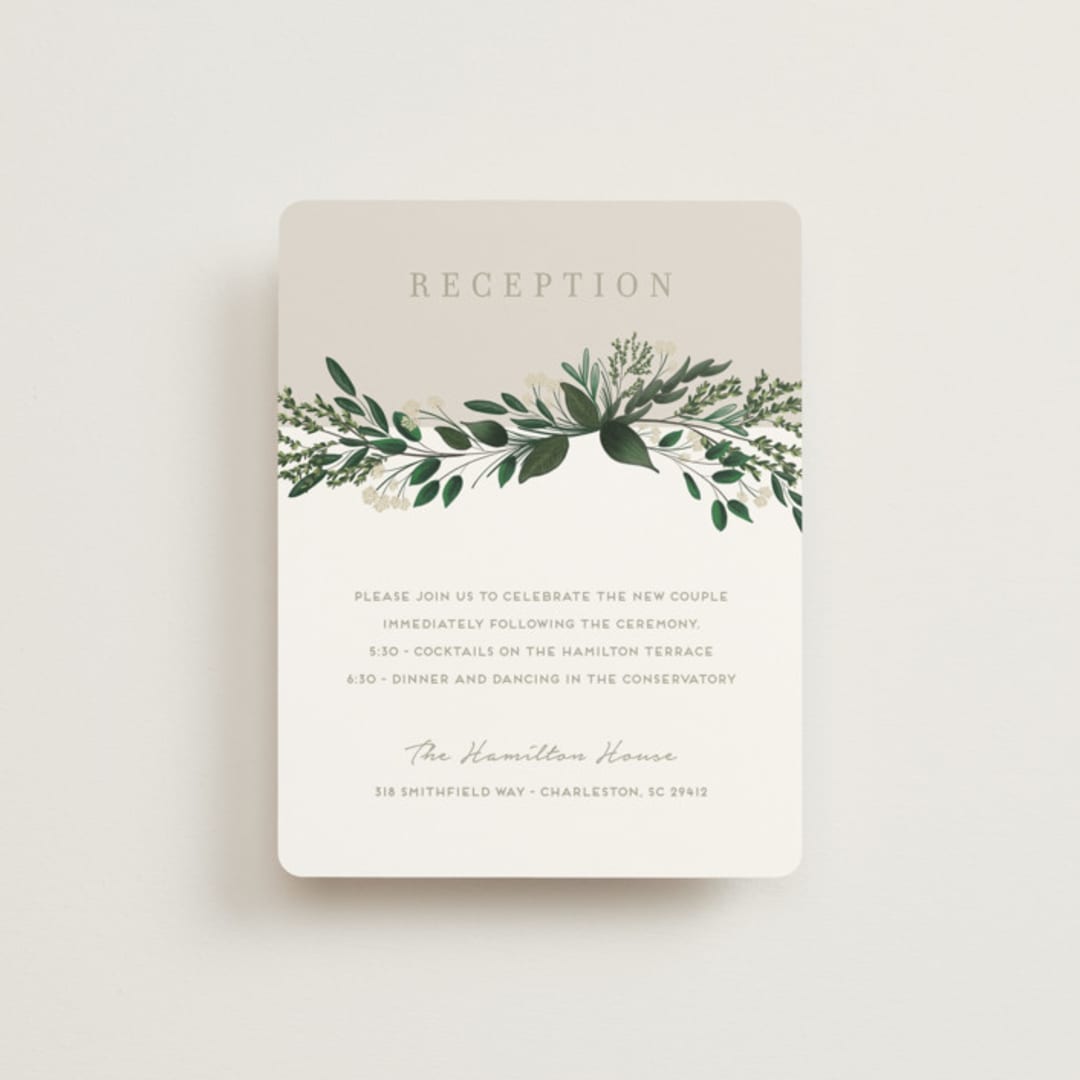"Watermark" - Reception Cards in Cypress by Kaydi Bishop - Front
