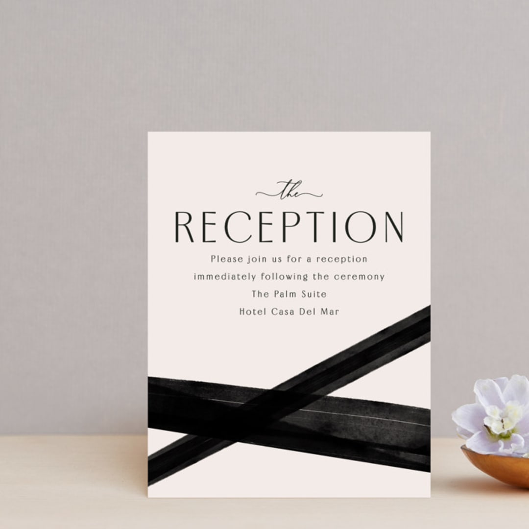 "Inky" - Reception Cards in Onyx by Inkblot Design - Front