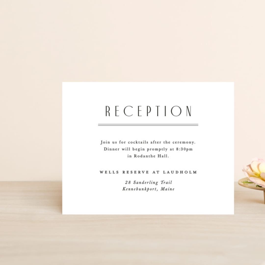 "Narrative" - Reception Cards in Frost by Jennifer Wick - Front