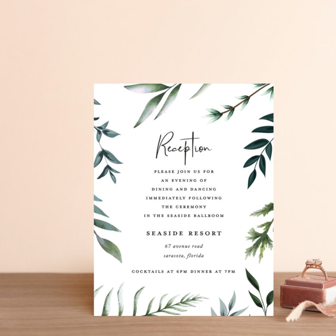 "Lovely" - Reception Cards in Mint by Susan Moyal - Front