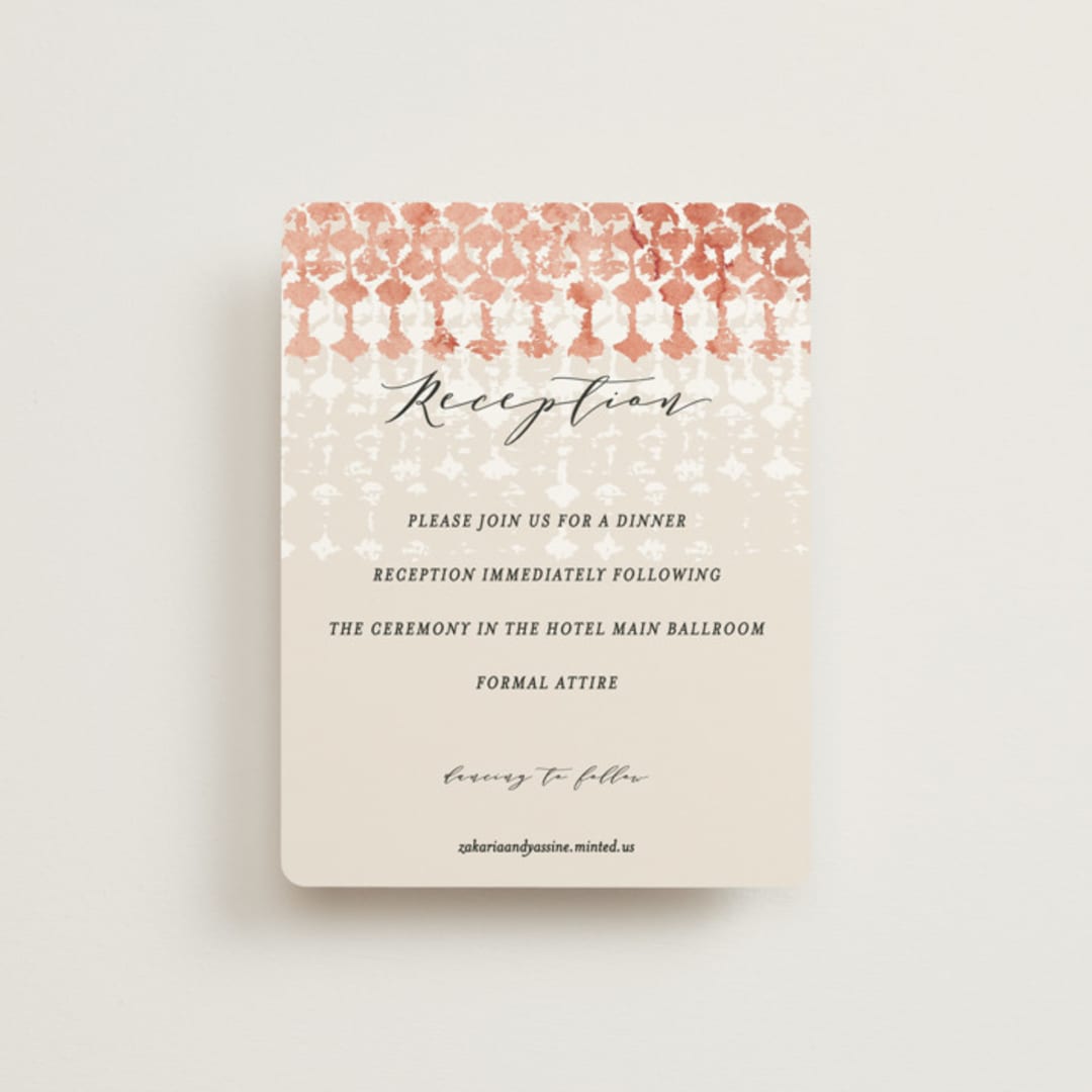"Moroccan Jewel" - Reception Cards in Sepia Sunset by Zhay Smith - Front